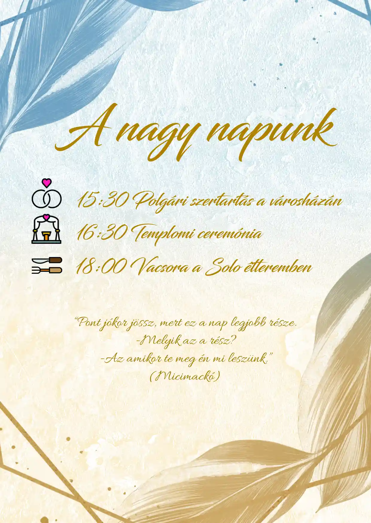 Esküvői meghívó, Wedding Invitation Card
